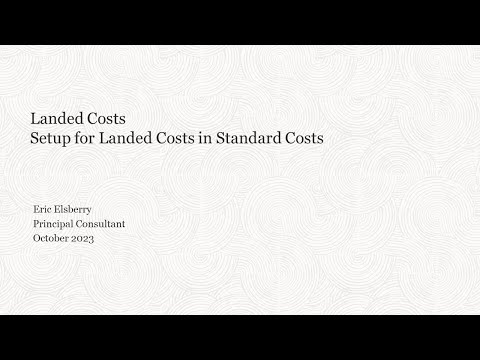 Oracle Cloud Landed Costs - setting item standards for landed costs