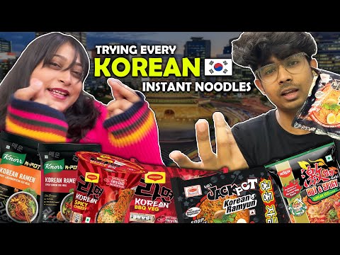 Trying Every KOREAN INSTANT NOODLES😛🍜| Food Challenge