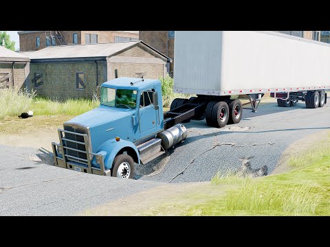 Mobil vs Potholes #22 - BeamNG Drive