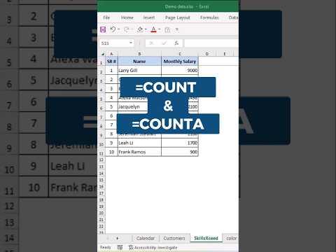 COUNT vs COUNTA in excel #shorts #excelformula #exceltips