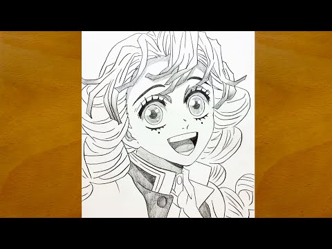 How to Draw Mitsuri Kanroji from Demon Slayer || Easy Anime Drawing Step by Step Tutorial