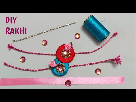 Rakhi making at home/simple rakhi making at home /rakhi making with silk thread#pavani's reels