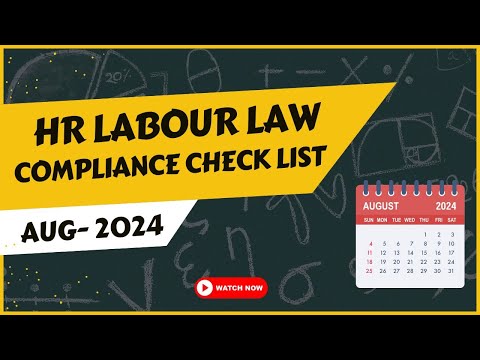 HR Statutory Compliance Check list Aug 2024 | @StatutorySolution