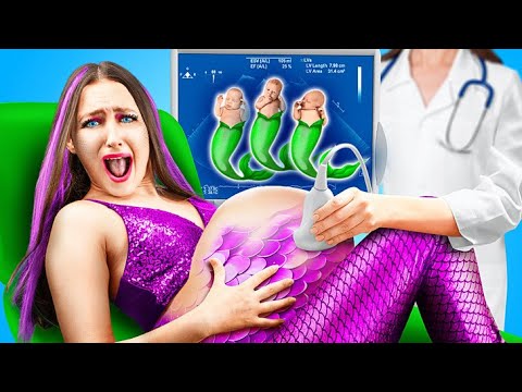 Vampire Pregnant vs Mermaid Pregnant! Funny Pregnancy Moments and Cool Hacks by Rocketmons!