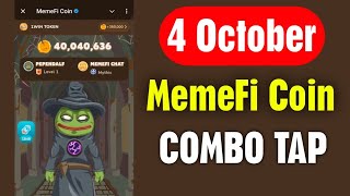 memeFi Daily Combo 4 October | memeFi Secret Code Today 4 October