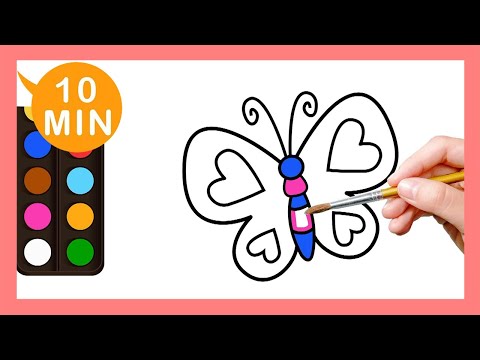 《蝴蝶 Butterfly》認識顏色Coloring for kids｜Painting｜Coloring｜Drawing｜Art｜【畫畫魔法】YOYO點點名S24｜著色畫兒童節目