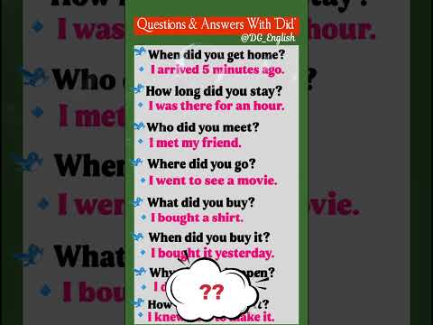 'Did' Related Questions And Answers | Advanced English Conversation Practice  | Speak Eng.Fluently