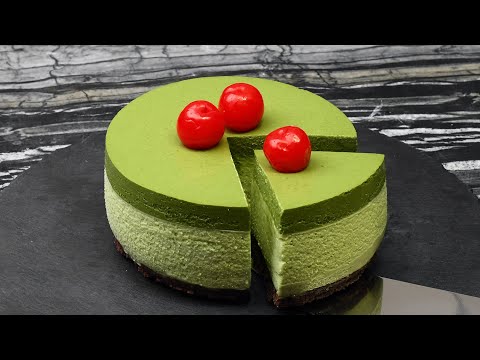 Unique recipe Matcha Cheesecake! No baking.