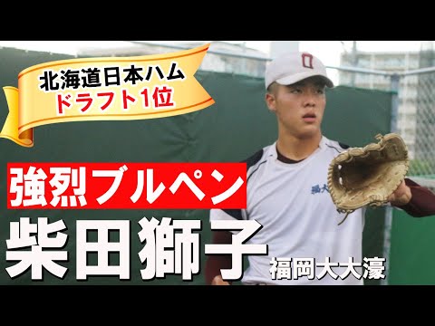 【日本ハムドラフト１位】二刀流あるぞ！福岡大大濠・柴田獅子の衝撃のブルペン投球