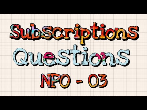 Questions on Subscriptions : NPO - 03 - English - The commerce coach