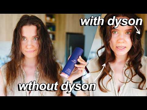 UNSPONSORED Dyson Chitosan Haircare Products | ALL DAY WEAR TEST! | Dyson Airwrap on Curly Hair