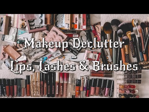 Decluttering 50% of My Makeup! | Lip Products, Lashes & Brushes | Part 3