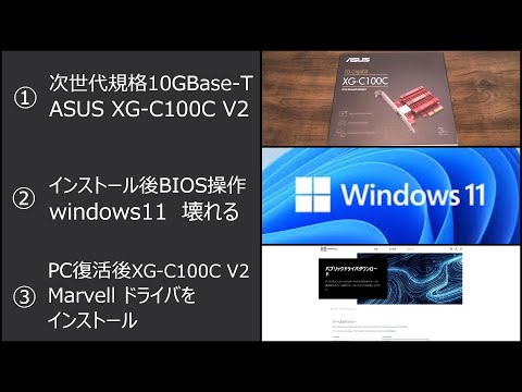 nuro光10GB導入。XG-C100C V2を取り付け。しかしwindowsが壊れてMARVELをインストールしてみた！