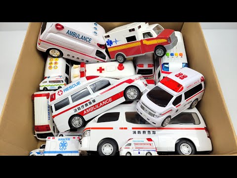 たくさんの『救急車』を箱にまとめ、坂道を走らせた！緊急走行テスト★ Ambulance Miniature Cars Runs. Hill driving test