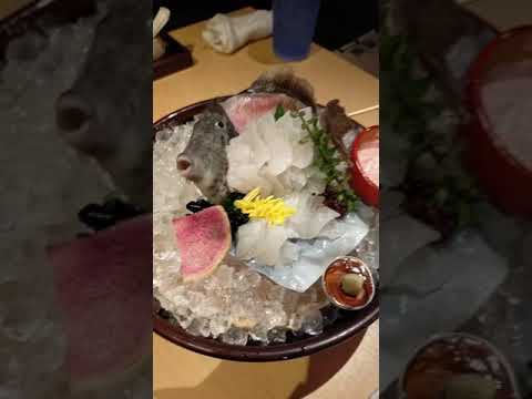 【居酒屋】カワハギの活き造り【酒槽】