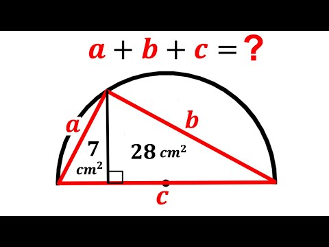 Can you the Perimeter a+b+c? | (Semicircle) | #math #maths | #geometry