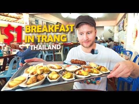 Extreme THAI Food Tour in TRANG / $1 Breakfast in THAILAND / You MUST TRY This Dim Sum!