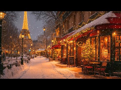 Paris Outdoor Coffee Ambience - Sweet Christmas Jazz Instrumental Music 2025 to Unwind, Relaxation 🎄