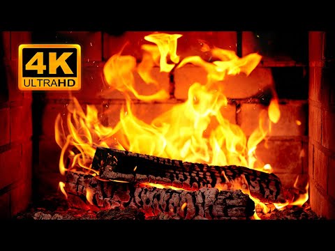 Thanksgiving Fireplace 4K 🔥 Fireplace with Crackling Fire Sounds