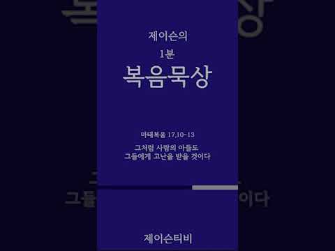 [가톨릭 1분 복음묵상] 그 처럼 사람의 아들도 그들에게 고난을 받을 것이다. 마태복음 17,10-13