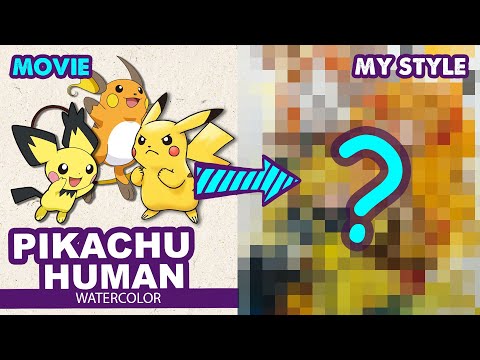 Drawing PIKACHU, RAICHU & PICHU from Pokemon | Semi Realistic | Huta Chan