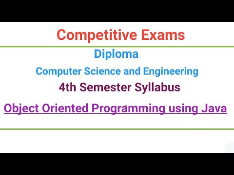 Syllabus of Object Oriented Programming using Java (4th Sem)