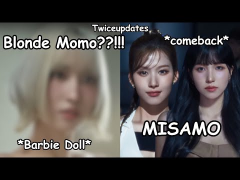 twice momo reveals her hair color ft. MISAMO comeback *Blonde Momo is back*