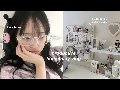 productive homebody vlog🧸: back home after 7 months, reorganizing my entire room, trying crumbl