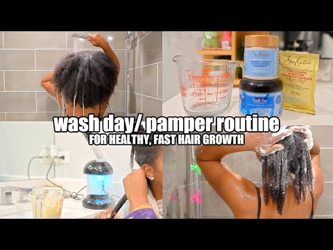 My Natural Hair WINTER WASH DAY/ PAMPER ROUTINE (for Healthy, Fast Hair Growth)