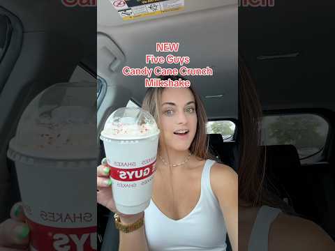 NEW Five Guys Candy Cane Crunch Milkshake ❤️🤍 #fiveguys #candycane #milkshake #foodreview #foodie