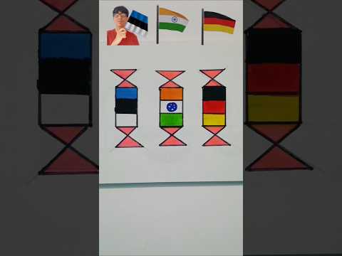 Estonia 🇪🇪 India 🇮🇳 And Germany 🇩🇪 Flag Drawing | #shorts #shortfeed