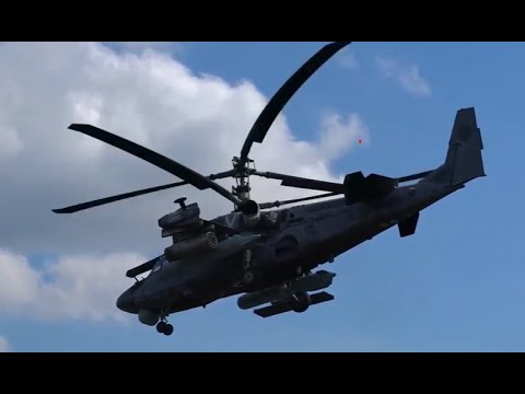 ロシアの　ワニAlligators　Ka-52はウクライナの軍隊の拠点を破壊します