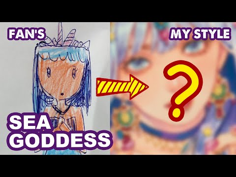 How To Draw GODDESS OF SEA | #11 Redraw Fan’s Painting | Huta Chan