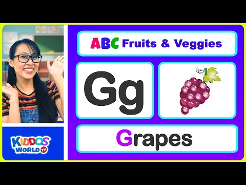 Learn ABC Fruits and Vegetable Names - Teach Different Types of Fruits and Veggies A-Z with Miss V