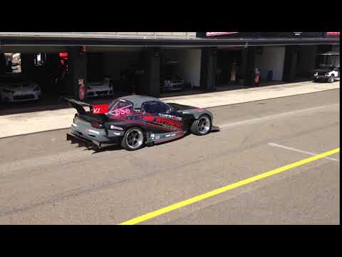 Jason Dorrington's RX7 cruising down pit lane - WTAC 2017