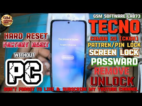 How to Hard Reset Tecno Camon 20|Tecno Camon 20(CK6N) Factory Reset Pattern Pin Unlock without PC