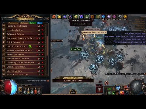 【PoE 3.22 challenge】Relentless RitualsはGlacierで稼ごう！