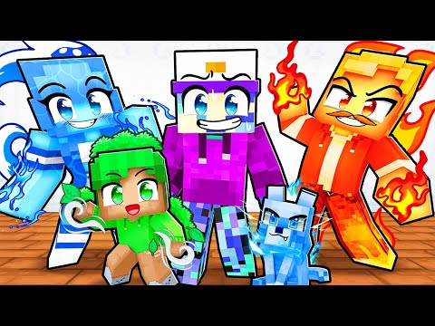 100 Days with the ELEMENTAL FAMILY in Minecraft…