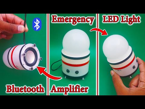 How To Make A Bluetooth Amplifier & Emergency Light | Mini Amplifier DIY | Table Emergency LED Light