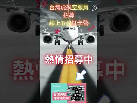 台灣虎航空姐招募-線上五日打卡營 熱情招募中