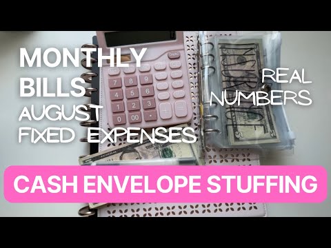 CASH ENVELOPE STUFFING - Total Monthly Bills for August | Cash Organization | Budget With Me