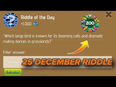 Riddle Of The Day Zoo 25 December | Zoo Riddle Of The Day 25 December | Riddle Of The Day Code Zoo