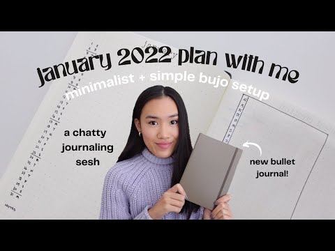 january 2022 plan with me | minimalist bullet journal setup (chill & chatty)