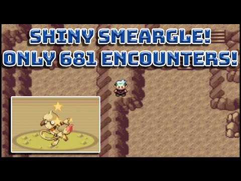 Shiny Smeargle After Only 681 Encounters! My First Emerald Shiny!!!