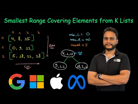 Smallest Range Covering Elements from K Lists | Leetcode 632