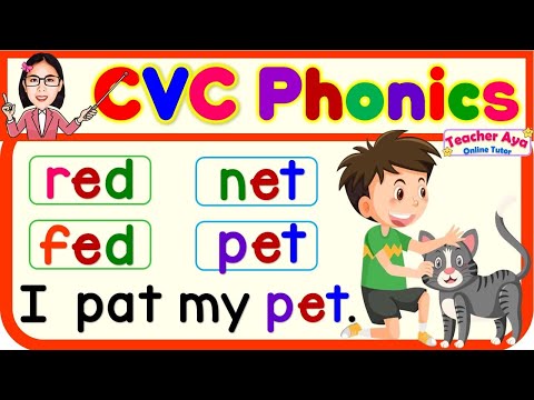 CVC Phonics | E sound | Words and Sentences | English Reading practice for kids | Learn to Read