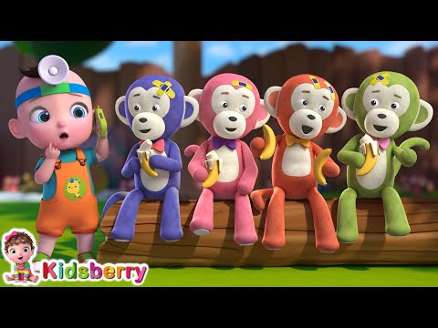 Five Little Monkey Jumping on The Bed + Five Little Frogs | Kidsberry Nursery Rhymes & Baby Songs