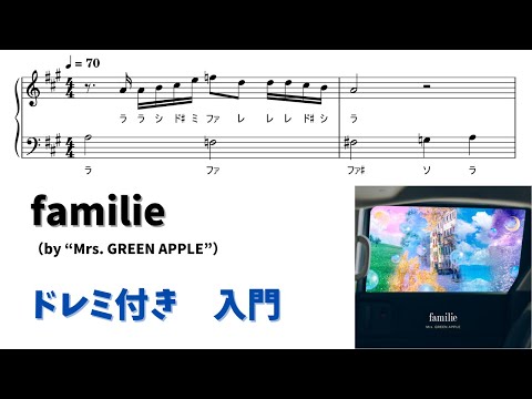 【ピアノ入門】familie  Level.1 【ドレミ付き無料楽譜】