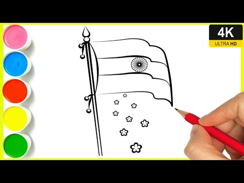 Independence Day special drawing || How to drawing Indian flag drawing ||15 August flag drawing easy