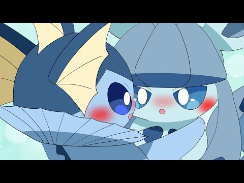 Vaporeon hugged Glaceon while playing with Sprigatito! | Pokémon Animation